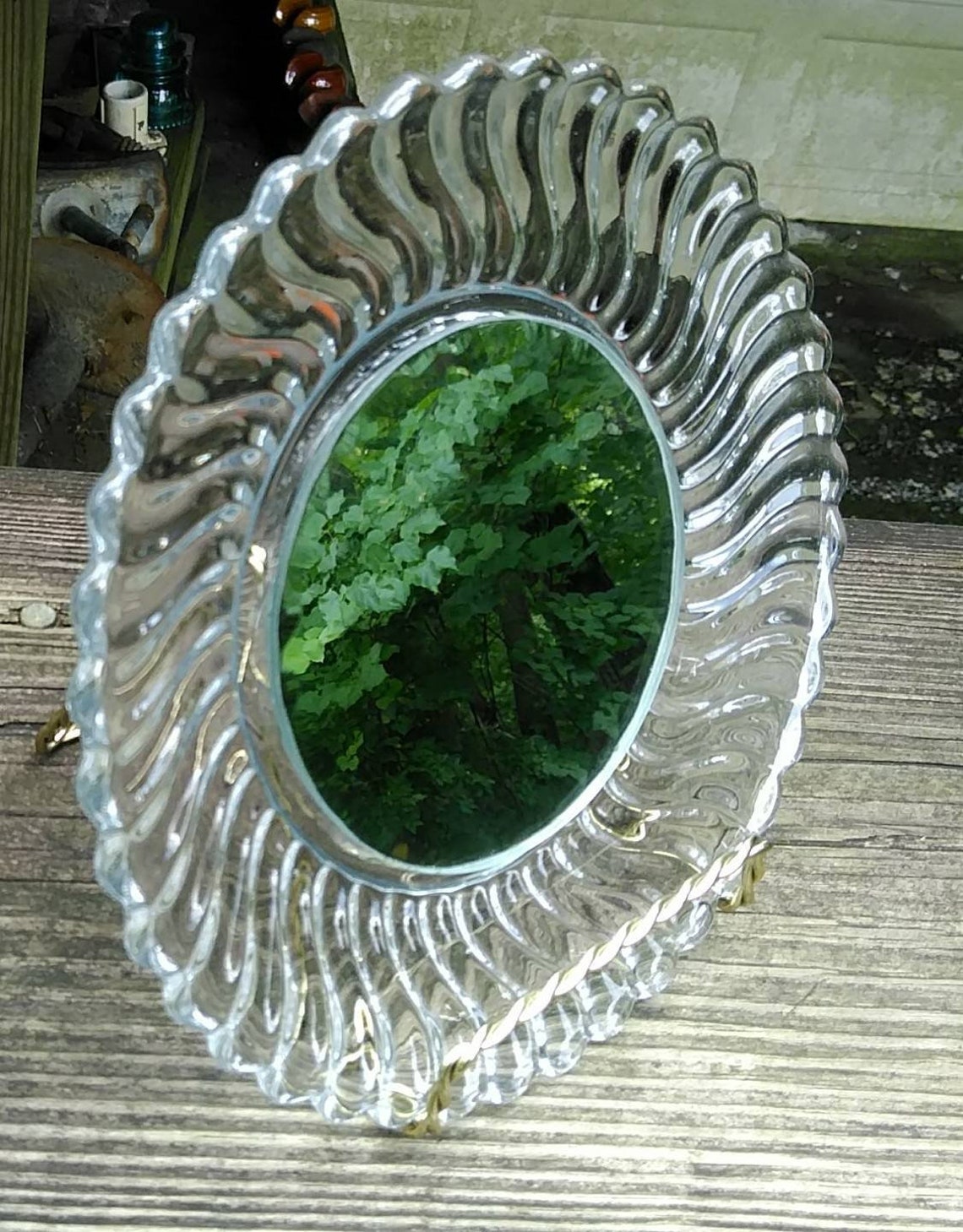 Unique Glass Plate Mirror Etsy
