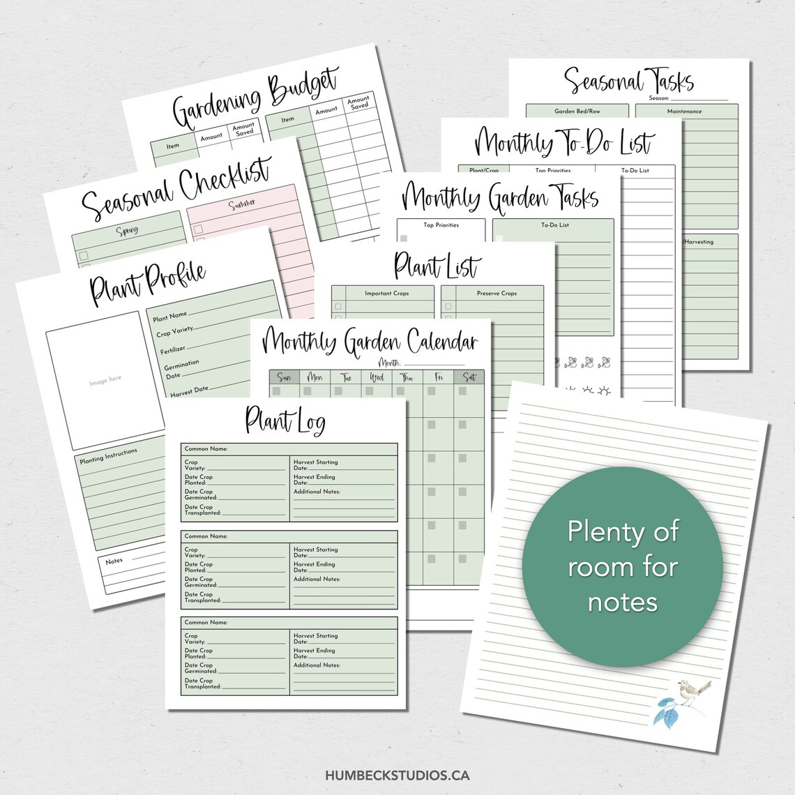 Printable Garden Planner PDF Plant Tracker Garden Layout - Etsy