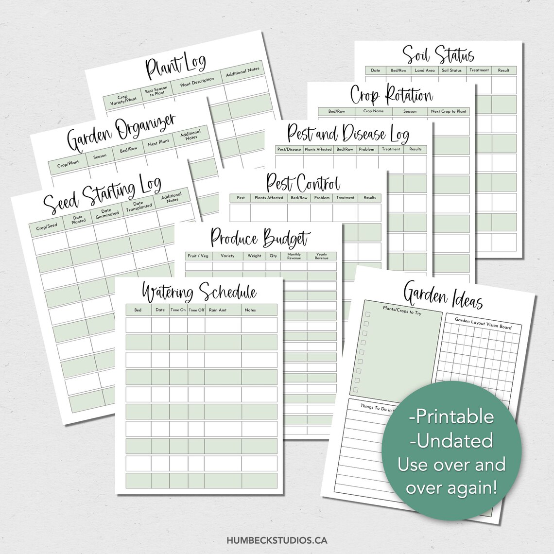 Printable Garden Planner PDF Plant Tracker Garden Layout - Etsy