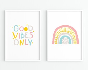 Nursery prints, Playroom decor, Set of 2 prints, Kids printables, Nursery wall art, Set of 2 printable art, Printable decor, kids room decor