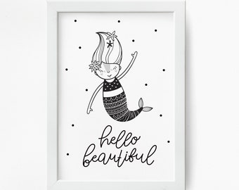 Scandinavian Print, Monochrome Nursery Print, Typography Print, Kids Room Poster, Scandi Nursery Print, Wall Art, Nursery Art, DIGITAL ART