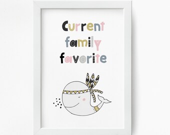 Nursery Art, Scandinavian Nursery Print, Family Favorite, Kids Room Poster, Scandi Nursery Art Print, Typography, INSTANT DIGITAL Wall Art
