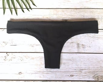 Low Rise Cheeky Thong Bikini Bottom / Seamless Bikini Bottom / More Colors Available