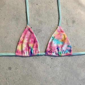 Pastel Tie Dye Triangle Bikini Top