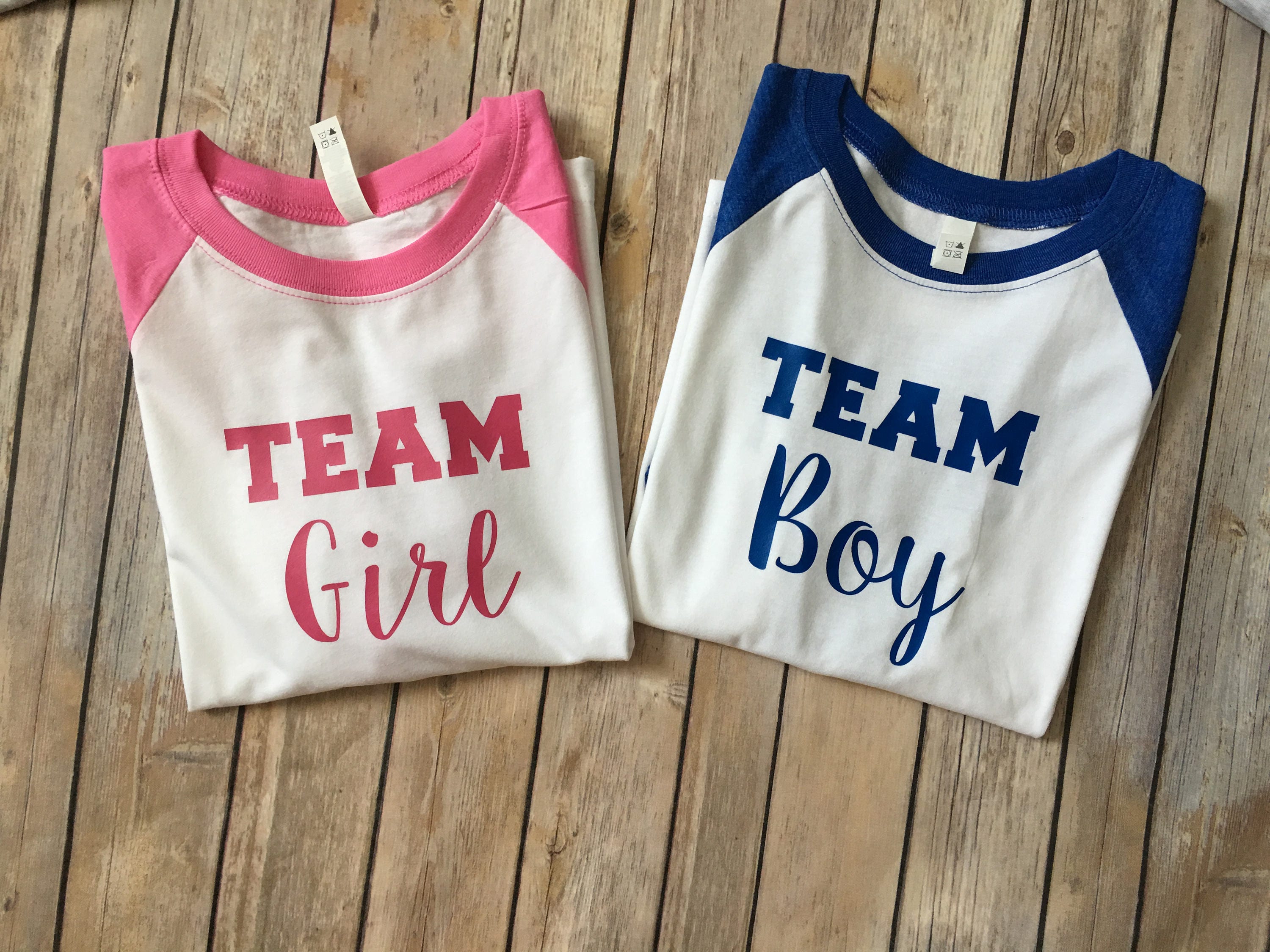 Team Boy Team Girl Gender Reveal Raglan/Baseball Tee Etsy