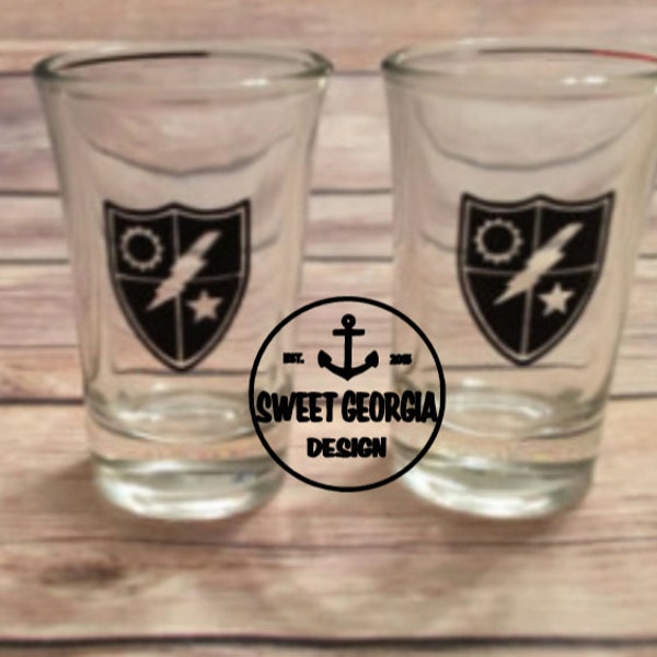 Army Ranger Shot Glasses! Set of 2 perfect gift/Ranger Battalion