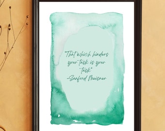 That which Hinders your task - Green, Sanford Meisner Quote, Inspirational Art Print, Positive Mindset Print, Motivational Wall Decor