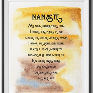 Namaste My Soul Honors Your Soul Namaste Prayer Yoga Print Etsy