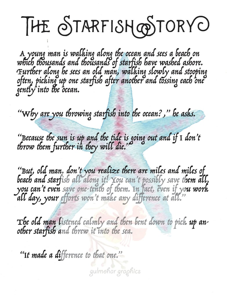 Starfish Story Watercolor Instant Download Printable Beach Etsy Canada