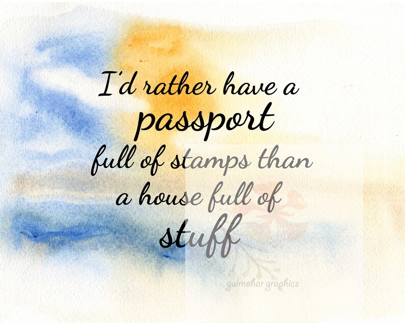 I'd Rather Have a Passport Full of Stamps Drake Quote Etsy