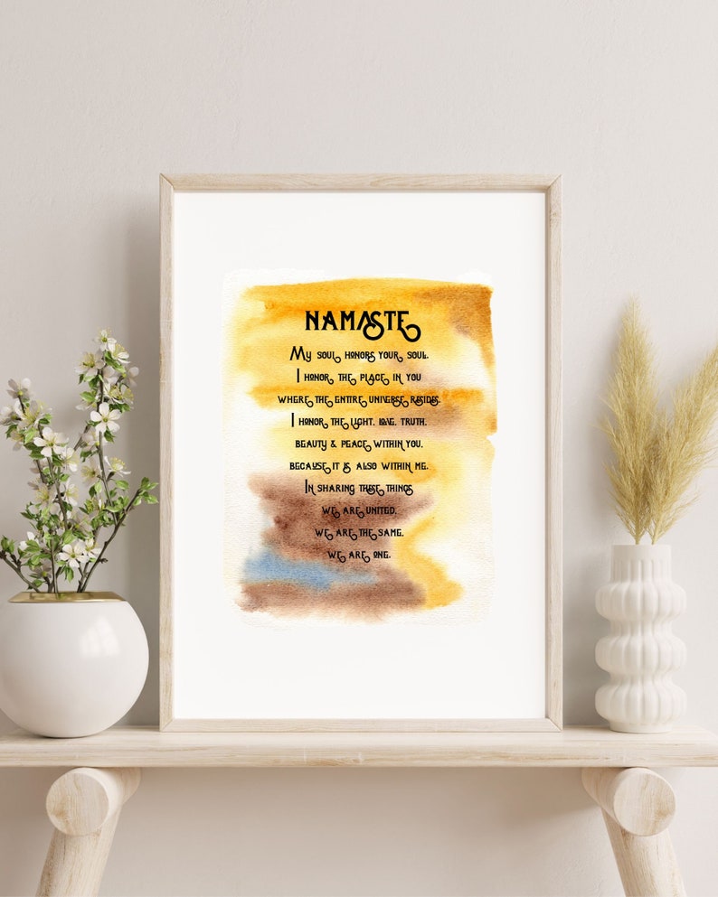Namaste My Soul Honors Your Soul Namaste Prayer Yoga Print Namaste