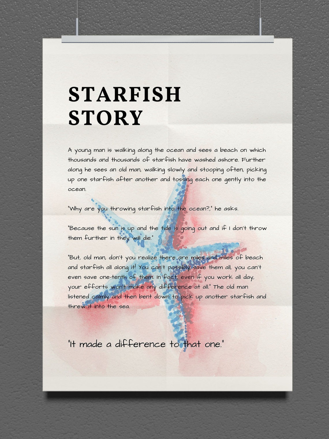 Starfish Story Watercolor Instant Download Printable Beach Etsy