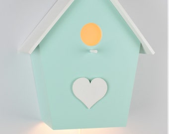 Children's lamp, birth gift,nursery lamp, bird house lamp, wall lamp, lamp