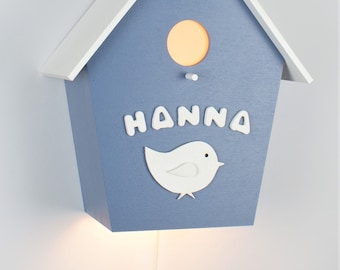 Lampe pour enfants, applique en bleu pigeon