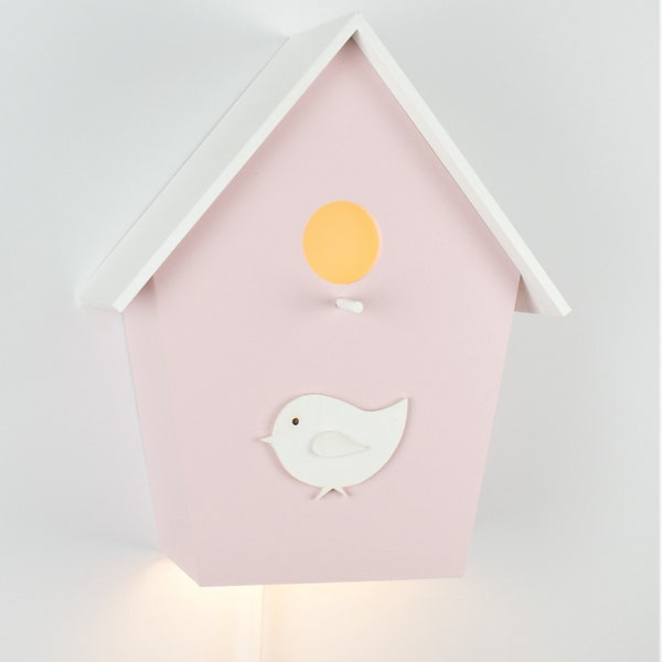 Lampe de chambre d'enfant, applique murale, lampe nichoir en rose