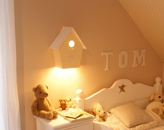 Lampe chambre d'enfant nichoir jaune clair