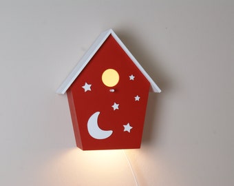 Applique murale pour chambre d'enfant en rouge