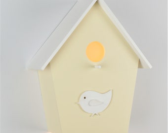 Nursery lamp children's lamp baby lamp birdhouse light yellow