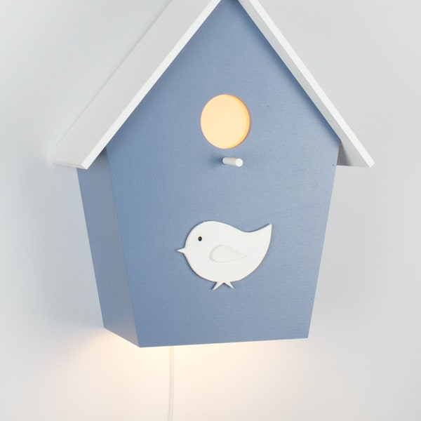 Kinderzimmerlampe Vogelhauslampe Taubenblau