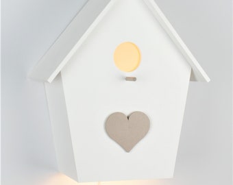 Lampe de chambre d'enfant, applique en blanc/motif en beige