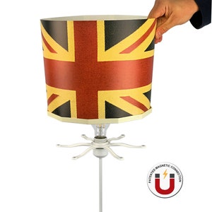 Union Jack Flag Bedside Table Desk Lamp Modern Contemporary, Magnetic image 1