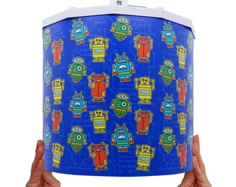 Blue Robots Lampshade ideal for Children's room and Nursery Ceiling Pendant Magnetic