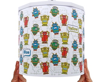 Colour Robots Lampshade Educational ideal for Children's room and Nursery Ceiling Pendant Magnetic