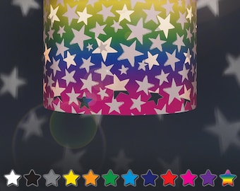 Rainbow Stars Lampshade Ideal for Nursery Beautiful Night Light Stars Projection on The Walls, Ereki Ceiling Pendant Magnetic Set included