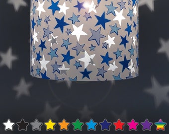 Blue Stars Lampshade Ideal for Nursery Beautiful Night Light Stars Projection on The Walls, Ereki Ceiling Pendant Magnetic Set included