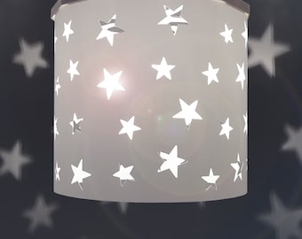 White Stars Lampshade Ideal for Nursery Beautiful Night Light Stars Projection on The Walls, Ereki Ceiling Pendant Magnetic Set included