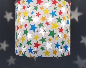 Multi-colour Stars Lampshade for Nursery Beautiful Night Light Stars Projection on The Walls, Ereki Ceiling Pendant Magnetic Set included