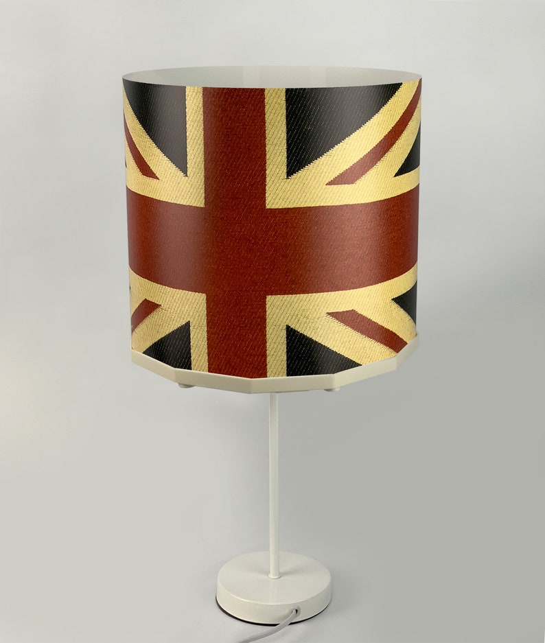 Union Jack Flag Bedside Table Desk Lamp Modern Contemporary, Magnetic image 3