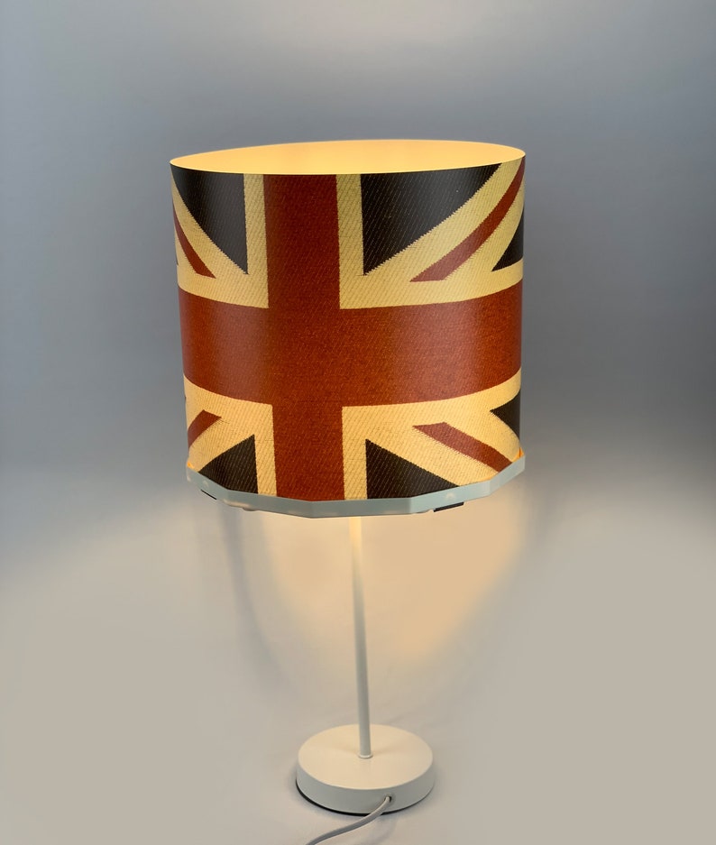 Union Jack Flag Bedside Table Desk Lamp Modern Contemporary, Magnetic image 2