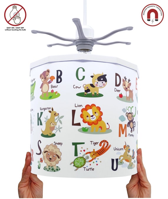 Abc Animals Lampshade Educational Ideal For Children S Abc Animals Lampshade Educational Ideal, Childrens Animal Lampshade