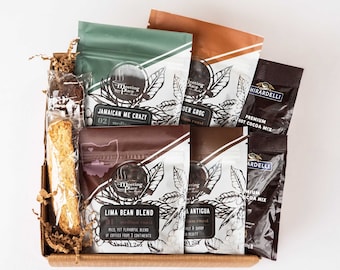 Birthday Gift Coffee Sampler, Coffee Lover Gift, Flavored and Origin Coffee, Thank You Gift