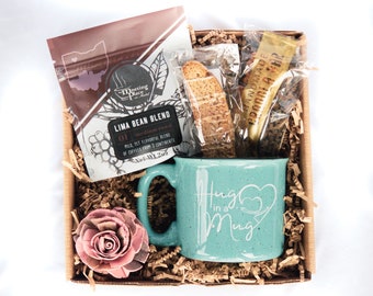 Mother's Day Hug in a Mug Gift Box with Coffee and Biscotti, Mother's Day Gift Baskets, For Mom, Gift Basket for Mom, Gift Basket for Women