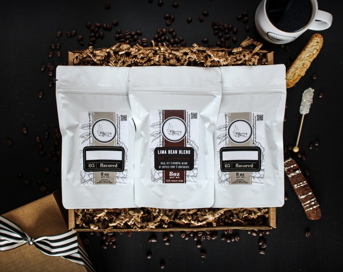 Coffee of the Month Subscription Box, Flavored & Origin Coffee, Free Shipping, Birthday Gift, Gift for Him, Gift for Her, Holiday Gift