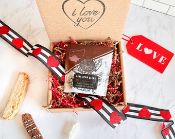 I Love You Gift Box - Gourmet Coffee & Your Message Shipped, Send Coffee Not a Card, Birthday Gift, Gift for Her, Gift for Him, Just Because