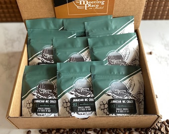 Jamaican Me Crazy Coffee, Brews 9 Pots of Vanilla Cream & Spicy Caramel Flavored Coffee, Set of Coffee for Home/Office, Company Gift Basket