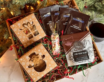 Cookies for Santa Gift Basket, Christmas Eve Cookies, Gourmet Coffee, Ghirardelli Cocoa Gift for Families, Holiday Food Gift Box