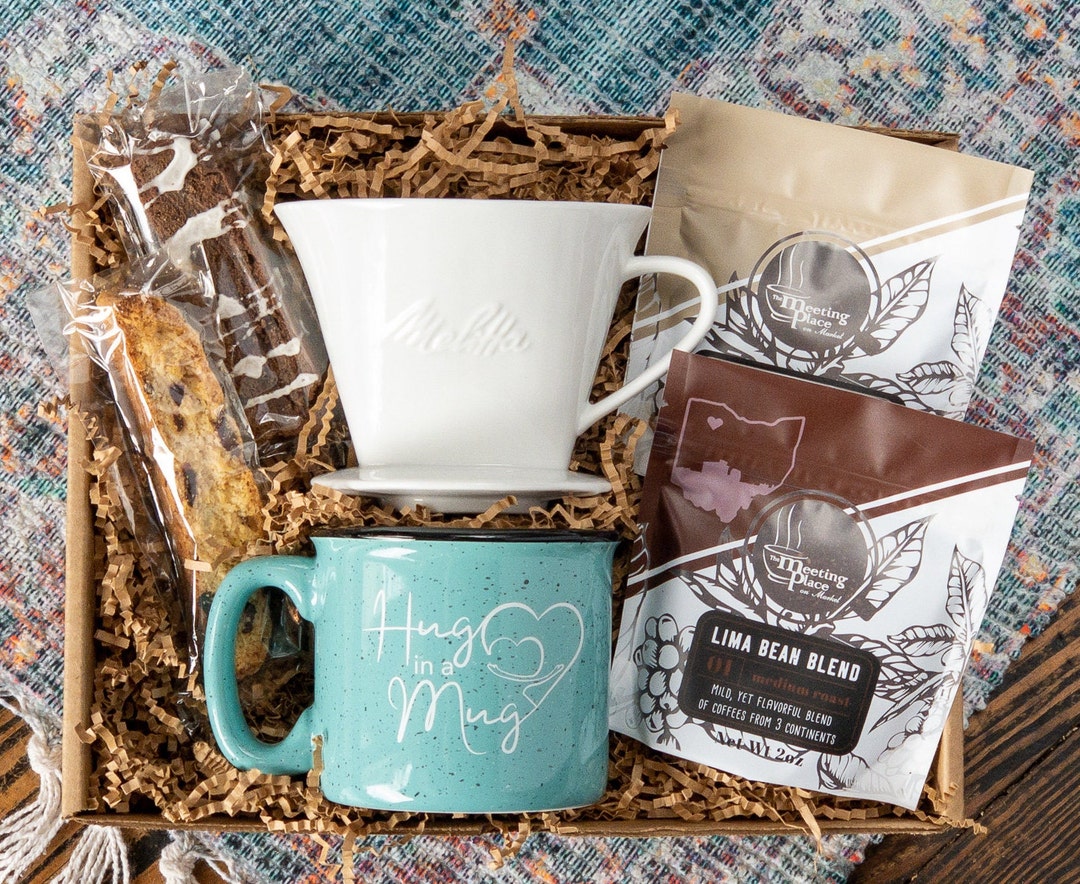 Pour Over  Mug Gift Basket Gourmet Coffee Biscotti Pour Etsy 日本