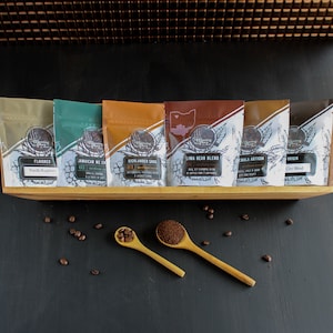 Coffee Lover Thank You Gift Set of 6 Gourmet Coffees, Flavored/Origin Variety Coffee Sampler, Teacher Gift, Secret Santa Gift, Friend Gift