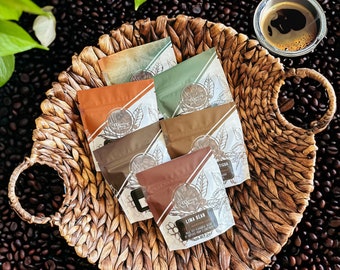 Coffee Lover Gift Set of 6 Gourmet Coffees, Variety Flavored & Origin, Whole Bean or Ground, Ships Free Next Business Day, Gift for Him, Her