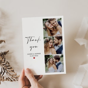 Wedding Thank You Card with Photo, Wedding Photo Thank You Cards, Rustic Wedding Thank You Card, Personalised Wedding Thank You Card #19