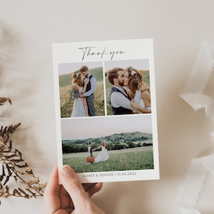 Wedding Thank You Card with Photo, Wedding Photo Thank You Cards, Rustic Wedding Thank You Card, Personalised Wedding Thank You Card #21