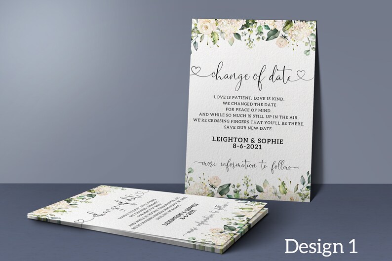 Floral Wedding Date Change Cards Wedding Postponed Announcement Cards Postponed Wedding Cards Change of Date Cards #000 We Still Do