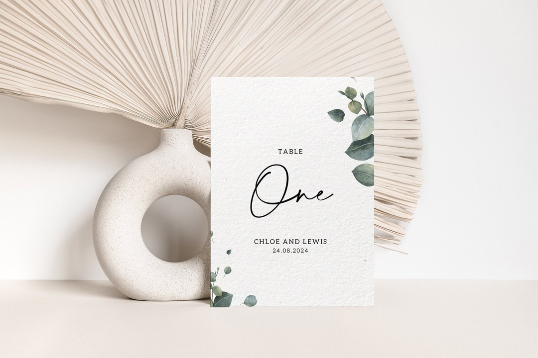 Eucalyptus Wedding Table Signs - Etsy