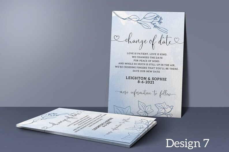 Floral Wedding Date Change Cards Wedding Postponed Announcement Cards Postponed Wedding Cards Change of Date Cards #000 We Still Do