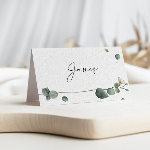 Wedding Place Cards - Eucalyptus - Folded Name Cards