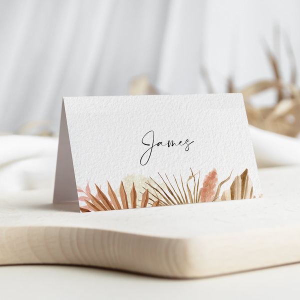 Wedding Place Cards - Bohemian - Folded Name Cards